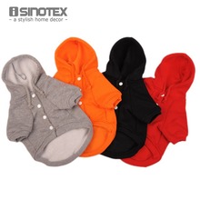 Casual Fleece Pet Clothes Sweatshirt Hoodie Small Dog Clothing Solid Cat Products Apparel Button Puppy 1 Piece Lot
