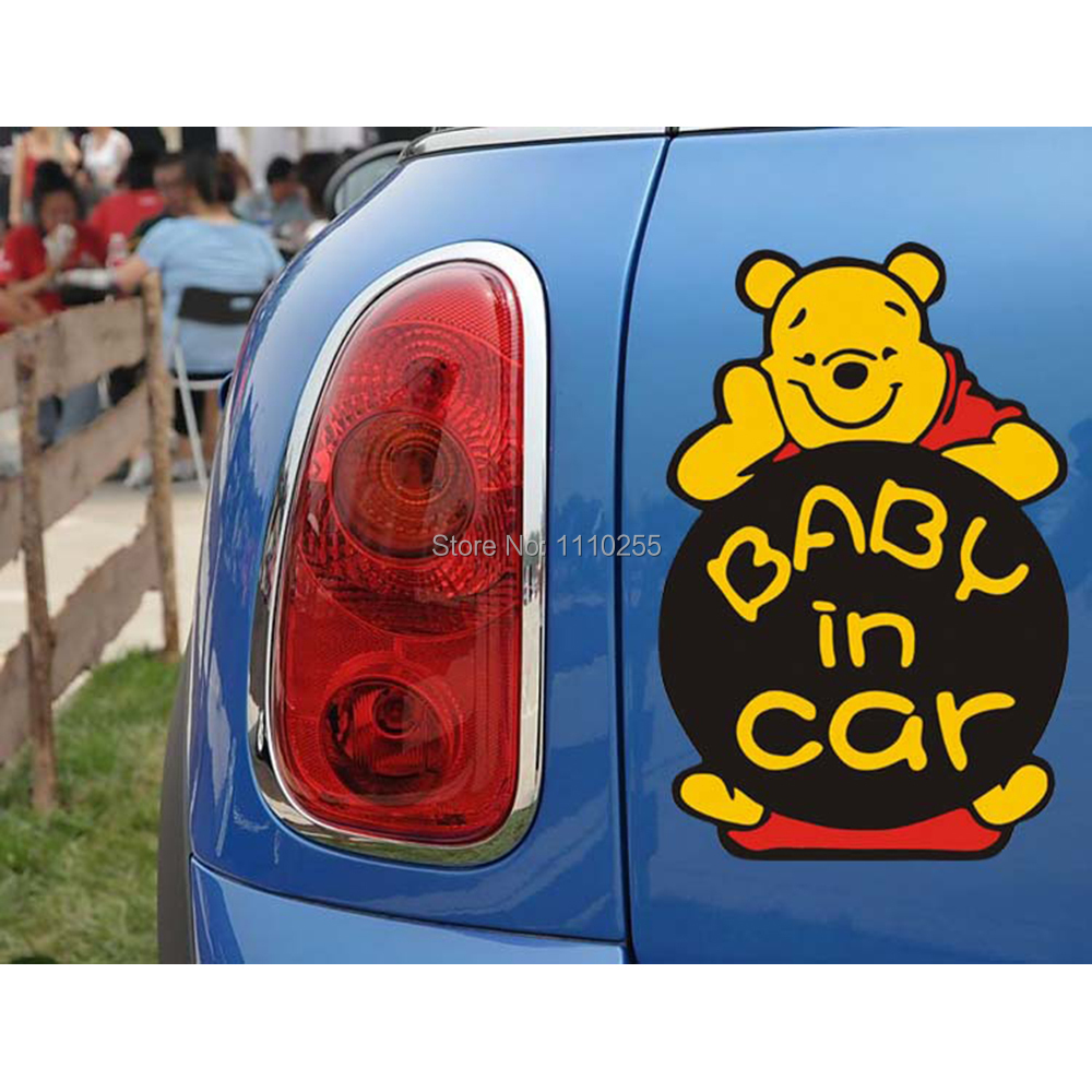 Baby in Car decal Funny Car Sticker Winnie the pool for Tesla Ford focus Chevrolet cruze