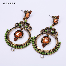Ethnic Style Vintage Bohemian Colorful Beads Earring Created Gemstone Drop New Brincos Earring For Women Statement