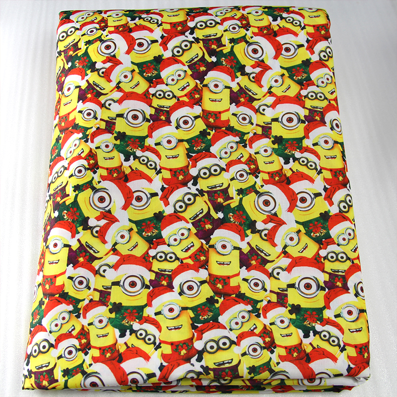 42756 50*147cm cartoon christmas minions fabric patchwork printed 100% cotton fabric for Bedding home textile,Sewing Tilda Doll