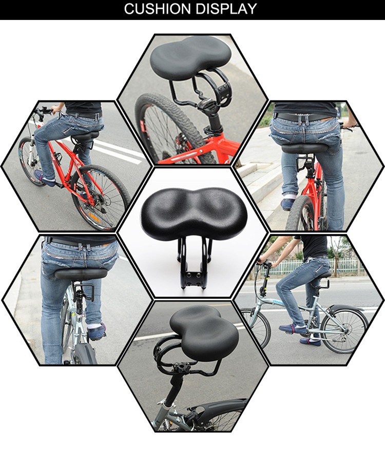 Black No Pressure Bicycle Seat Ergonomic Comfort Padded Adult Noseless