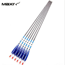 Hot Sale 6Pcs Lot 80cm Blue Archery Carbon Arrow Handmade with 7 5mm Diameter 20 60lbs