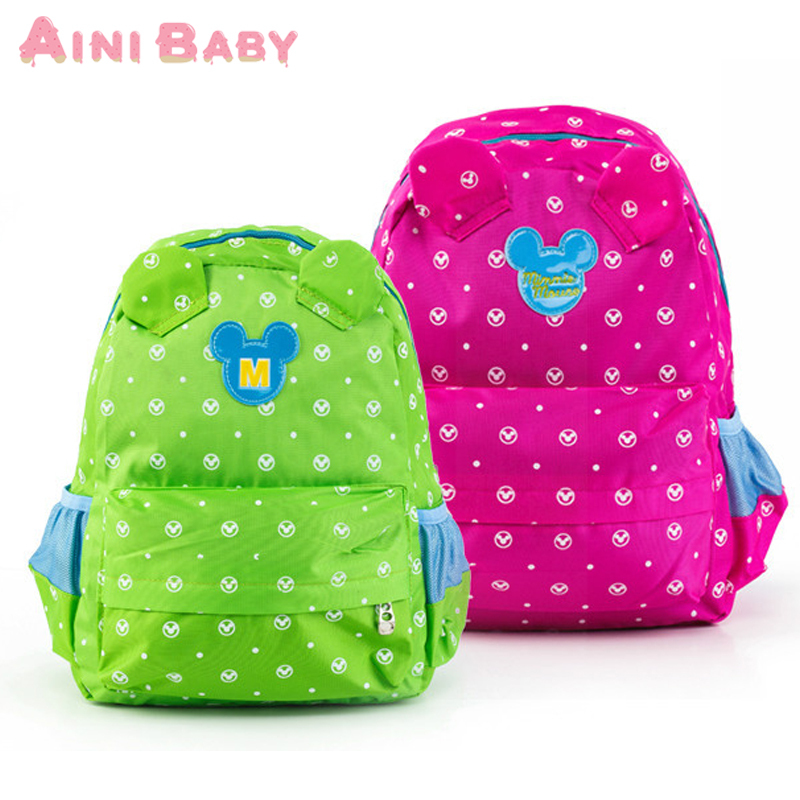 High Quality 2015 Mickey Spots Kid Backpack Childr...