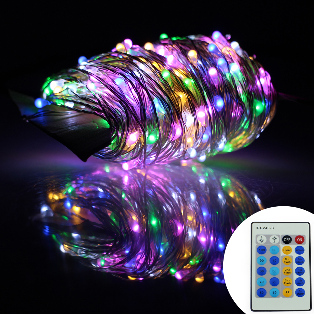 Remote Control 130Ft 40M Gorgeous Led String Lights 400LED Silver Wire Starry String Lights For ...