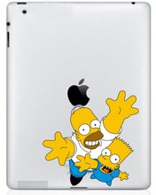 The Simpsons Two Guys Colored Pattern PVC Decal Protective Back Sticker for Ipad Free Shipping