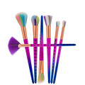 6Pcs Rainbow Fish Scale Mermaid Makeup Brushes Set for Foundation Liquid Powder Eyeshadow Blusher Blending Cosmetic