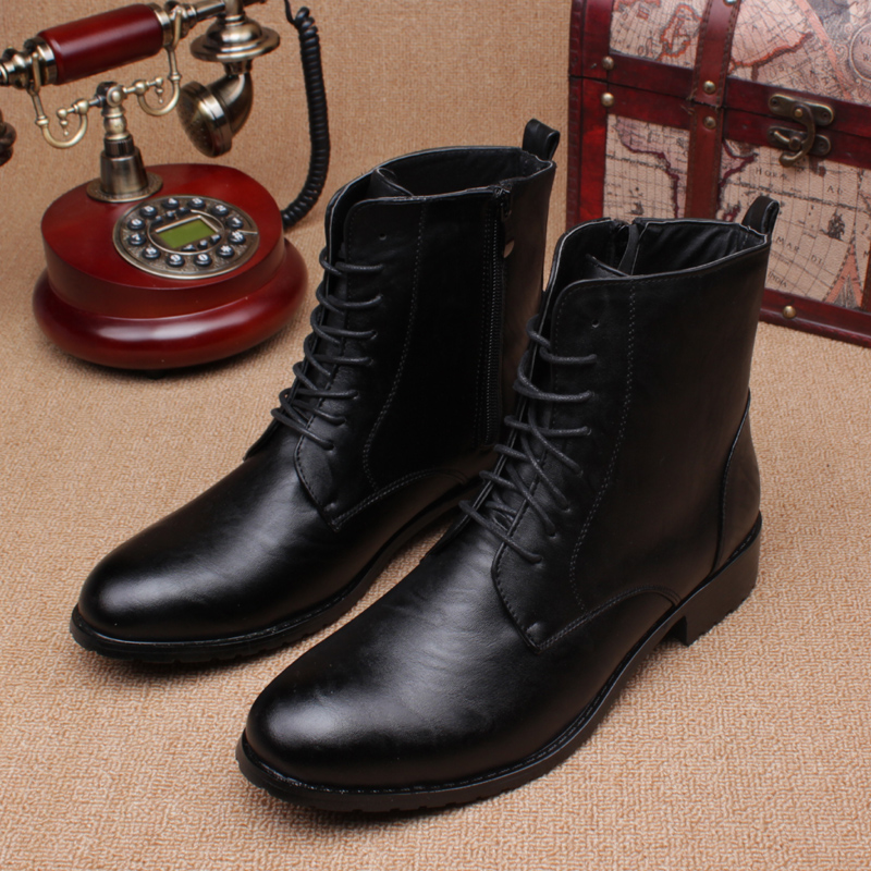 Фотография alibaba china shoes men shoes luxury brand leather fashion casual footwear black men working boots safety classical ankle boot