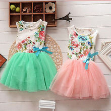 Princess Girls Baby Kids Floral Tops Fancy Tutu Dress Tulle One-pieces 1-5Y Hot Sale 2016