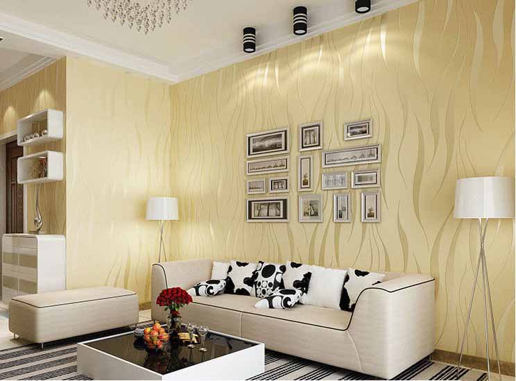3D Flocking Three-Dimensional Wallpaper Embossed Printing Wall Paper Roll Modern Non-woven Wallpaper For Living Room Bedroom