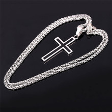 Cross Pendant Necklace 2015 New Trendy 18K Real Gold Plated Stainless Steel Religious Christian Cross Jewelry