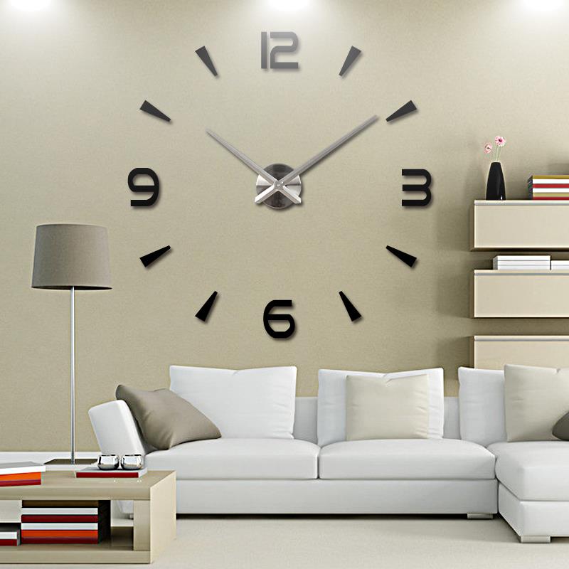 2016 New Vintage Wall Clock Modern Design Large Diy Acrylic Clocks Horloge Murale Quartz Watch 3d Stickers Brief Living Room