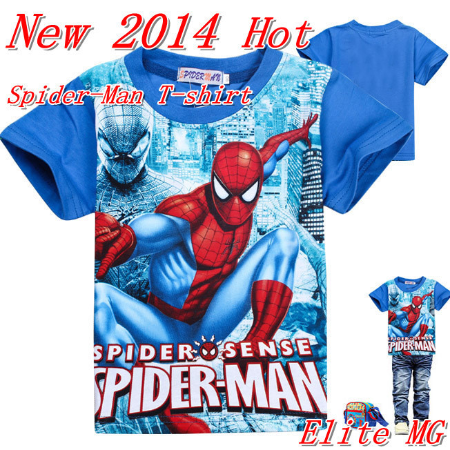 New Casual wear brand boys clothes cotton children clothing Spider-Man T-Shirt kids Spider man short sleeved T shirt tops shirts