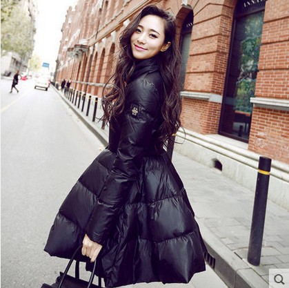 2015 Winter Korean version of the new cloak type a word collar white duck down jacket women thin models women's coat