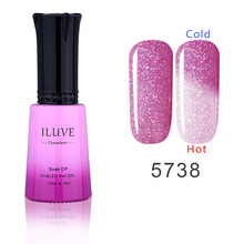 New Year Sales iLuve Pink Girls Nail Polish Temperature Color Changing Nails Glue UV Gel Chameleon Gel Polish Nails Art 12ml