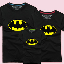 Men Women Boys Family Matching Outfits Cotton T Shirts Kids Batman Tees Shirts Children Cartoon Short Sleeve T-shirt Top Clothes