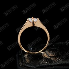 18K Rose Gold Plated TOP quality Classic 4 Prong Sparkling Solitaire 1ct CZ Wedding Rings Women