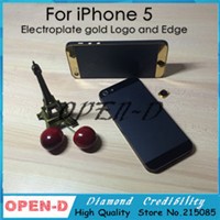 Electroplate gold Logo and Edge replacement Metal Back Battery Housing Frame Cover for iPhone 5g