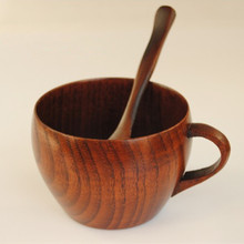 Zakka Wood cup Coffee Cups and Mugs Wooden cup set With Spoon and Tray Tea cup