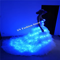 SS8 LED light women dresses party event blue light dress ballroom dance costumes stage show club