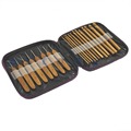F85 20pcs knitting Needles Carbonize Bamboo Aluminum Crochet Hooks With Purple Bag