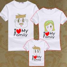 Summer Family Matching Clothes Boys T Shirt Men Women Family Look T Shirts Kids Love Heart Tee Mother Son Tops Girls T-shirts