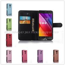 luxury pu wallet book style leather Case for ASUS ZenFone 2 Laser ZE500KL ZE500K flip cover with card slots 9 colors