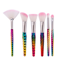 6Pcs set Rainbow Makeup Brush for Blending BB Cream Foundation Liquid Powder Eye Shadow Eyebrow Contour
