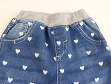 Free Shipping Baby Girls Denim Jeans Girls Heart print Jeans Kids Spring Autumn Casual Long Pants