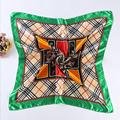 2016 High Quality Imitated Silk Satin Scarves 90 90CM Square Printed Satin Large Female Shawl Hijab