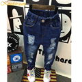 Kindstraum New Boys Jeans Kids Denim Pants Girls Casual Soft Ripped Jeans Spring Fashion Denim Trousers