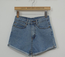 Women s casual fashion jeans shorts high waist cotton denim shorts for woman crimping thin short