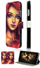 Tinkerbell ariel in the sea hybrid retail 5designs Hot sell mobile phone bag card wallet leather cases for IPHONE4 4S free ship