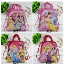 4Pcs Three Princess Winx Club Children School Bags Cartoon Drawstring Backpack Shopping Bag Party Printing Backpack Mochila Gift