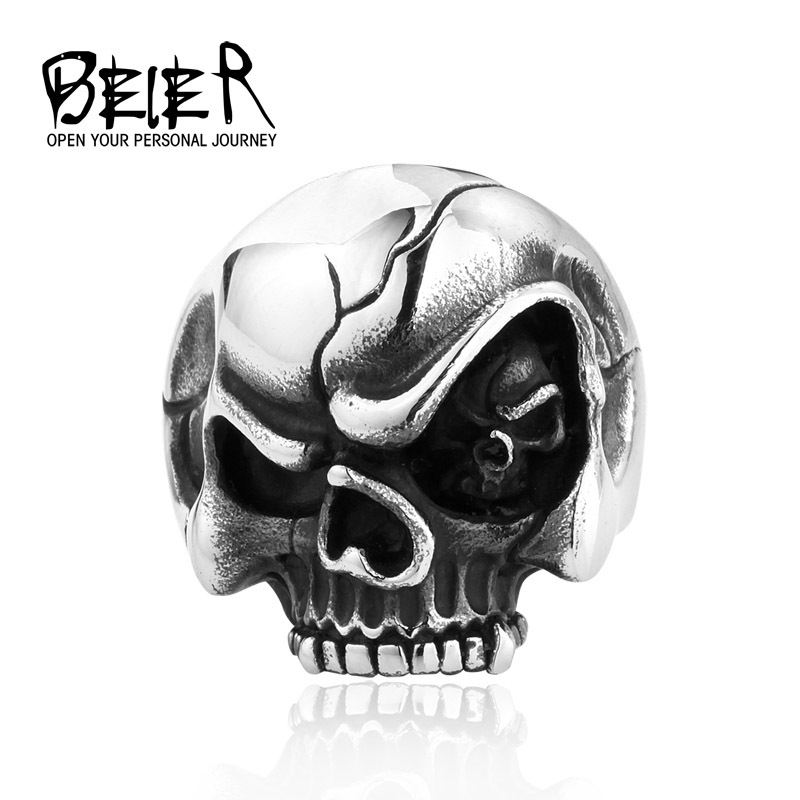 Skull Eye Evil Eye Personlity Biker Skull Rings Man Punk Gothic Style Jewelry Stainless Steel BR2014