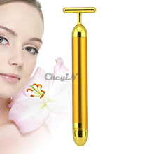New Arrival Energy 24K Gold Beauty Bar Pulse Firming Massager Facial Roller Massage Lady Beauty Face Body Care MR002G-S30