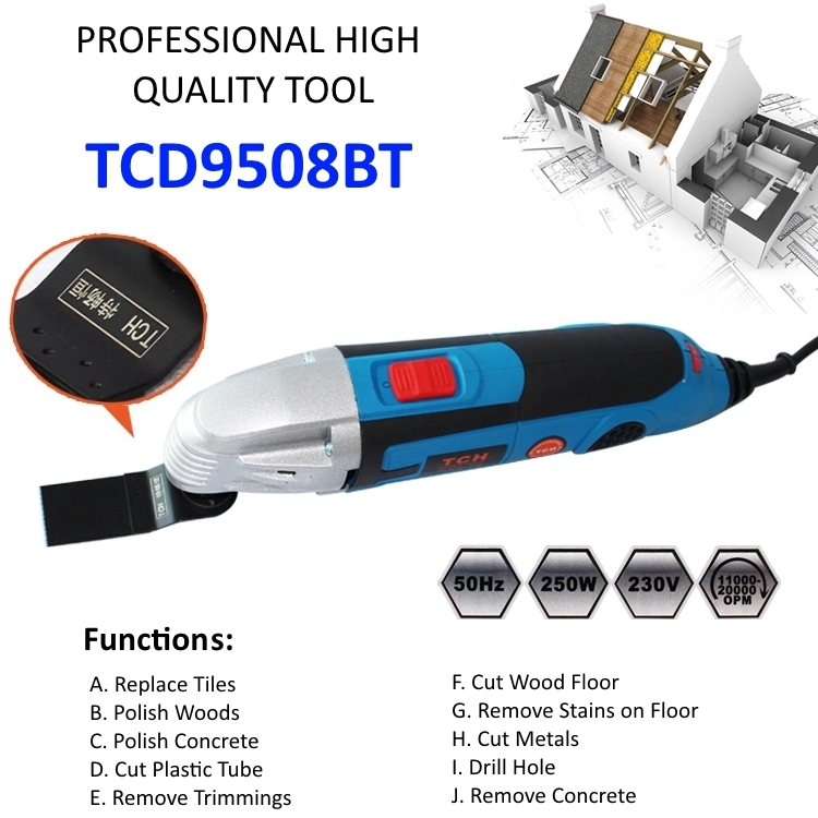 Oscillating Multi Function Purpose Home DIY Tool Kit to Woodwork Clean