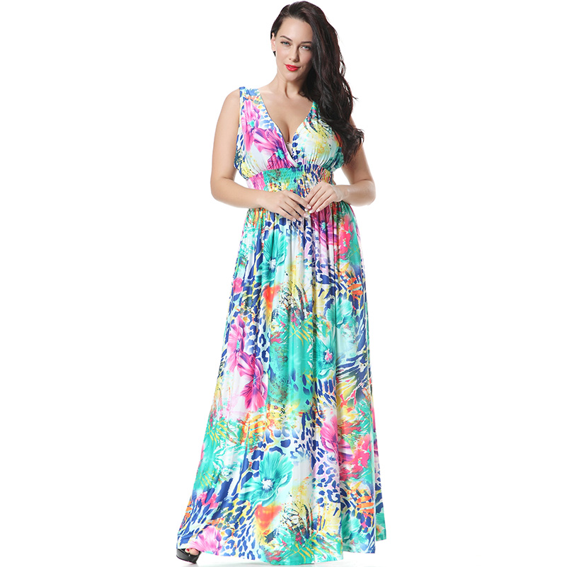 floral print summer dress big size xl 7xl sleeveless floor length maxi dress sundress 6xl floral print summer dress big size xl 7xl sleeveless floor length maxi dress sundress 6xl