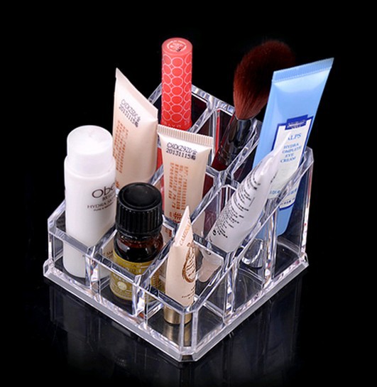 1PC 9 Grids Square Cosmetic Display Rack Case Holder Makeup Drawers Lipstick Organizer Drop Shipping