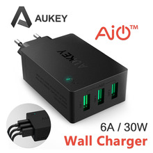 Aukey 30 Вт / 6A usb-зарядное зарядное устройство адаптер с AlPower технологий ( складная вилка с 3 разъём(ов) ) для iPhone 6 S / 6 S плюс галактики S6