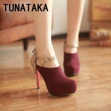 Suede Women Platform High Heels Sexy Snakeskin Pattern Stiletto Heel Pumps Wedding Shoes with Zipper Plus Size Red Black Blue