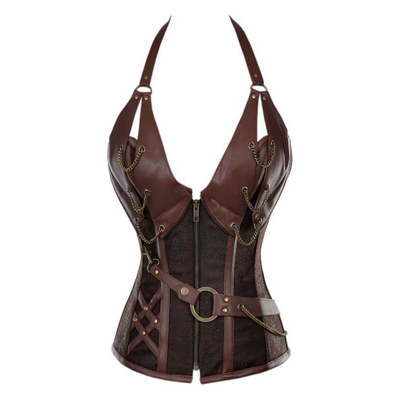 font b Waist b font Trainer Slimming Body Shaper Leather Corest Steampunk Hot Shapers 4