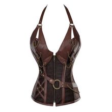 Waist Trainer Slimming Body Shaper Leather Corest Steampunk Hot Shapers 4 Steel Boned Women Front Zipper Fajas Fajas Reductoras
