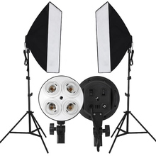 2015New product Photographic equipment photographic light four light studio softbox suit Russia free shipping 45in E27