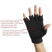 Moonshade Leather Weightlifting Half Finger Gloves Gym Exercise Training
