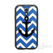 For iphone 4/4s 5/5s 5c SE 6/6s plus ipod touch 4/5/6 back skins mobile cellphone cases cover Blue Chevron Pattern Black Anchor