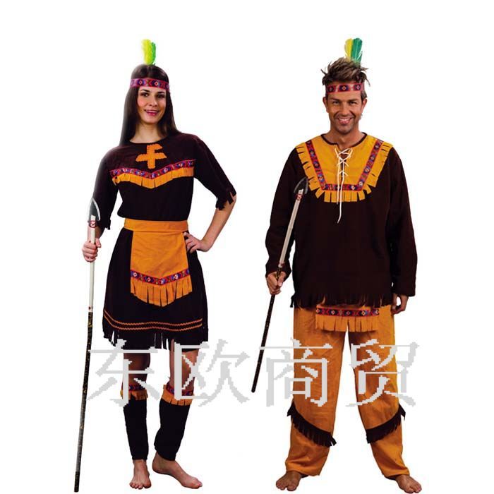Christmas Halloween  cosplay costume  men and women clothes  Indian  savage     Free shipping