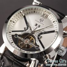 Luxury Brand FORSINING New Mechanical Watch Auto Flywheel Men s Watches Wristwatch Brown Leather relojs Free