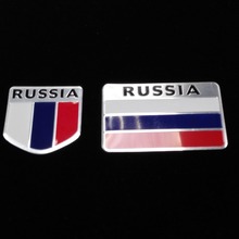 3D Aluminum Russia Flag car sticker accessories stickers For KIA/VW/mazda/ mitsubishi/cruz/Peugeot /opel /skoda/ford