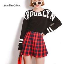 Faldas Verano Vintage 2016 Korean Preppy Style High Waist Short Pleated font b Tartan b font