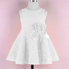 2016 Summer Girls Dress Elegant Princess Dress With Flower Fashion Lace Dress
